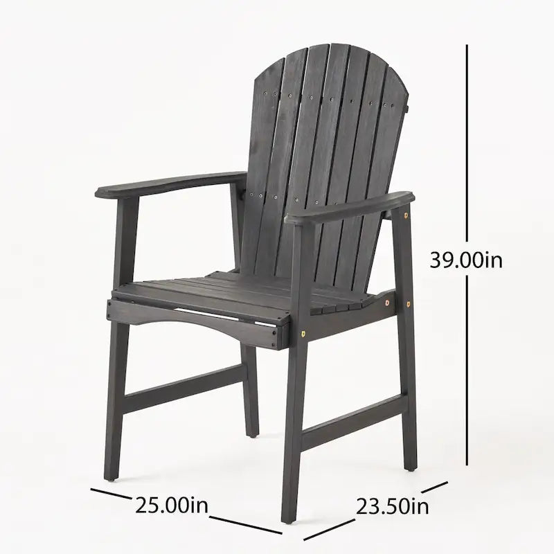 Chaises de salle à manger Adirondack d'extérieur en bois (lot de 2)