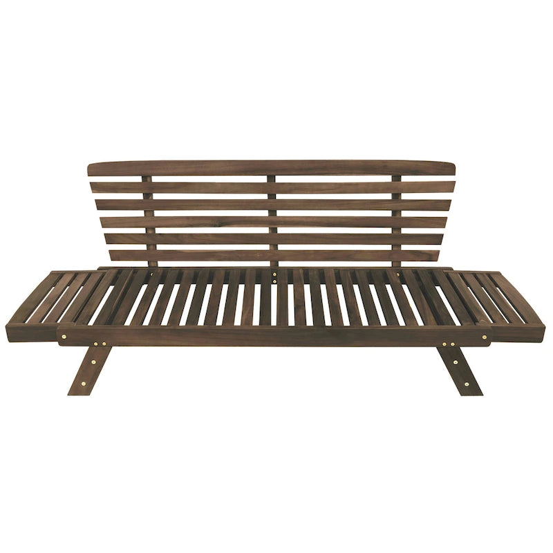 Canapé-lit de jardin réglable en bois avec coussins