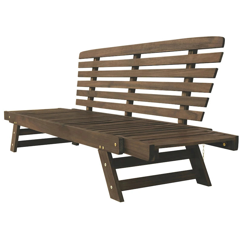 Canapé-lit de jardin réglable en bois avec coussins