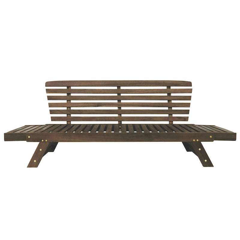 Canapé-lit de jardin réglable en bois avec coussins