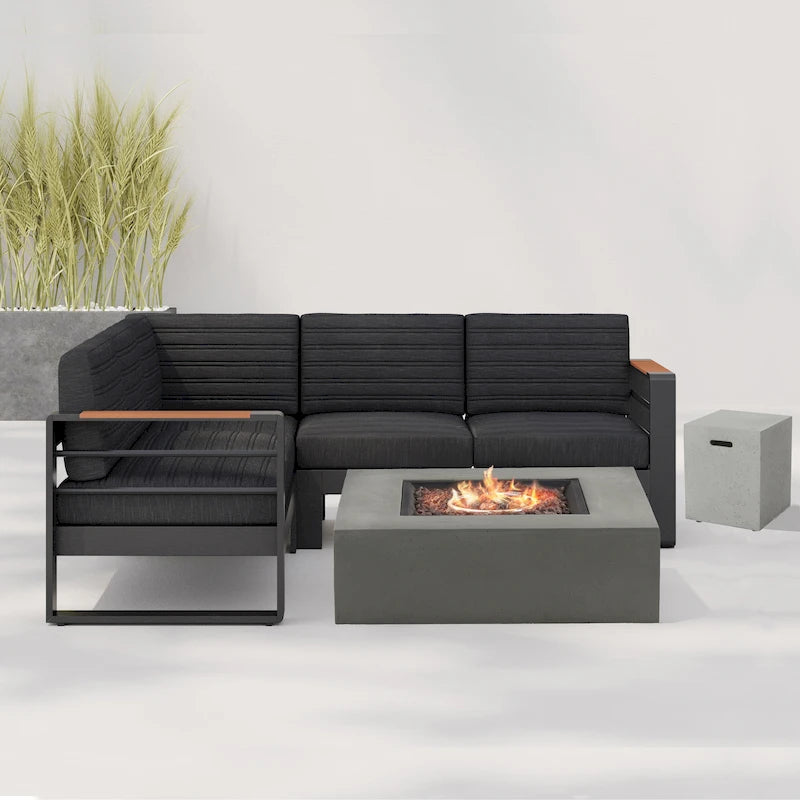 Christopher Knight Home - Ensemble table foyer au propane Mason avec support de réservoir pratique