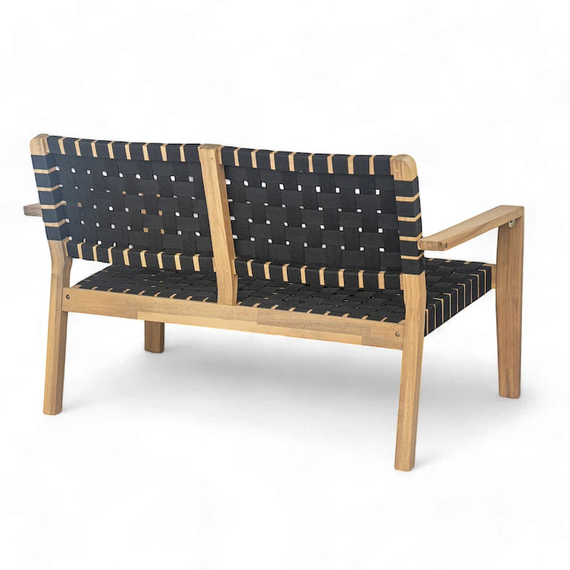 Christopher Knight Home - Causeuse d'extérieur en bois d'acacia Hilary avec corde tressée, canapé 2 places