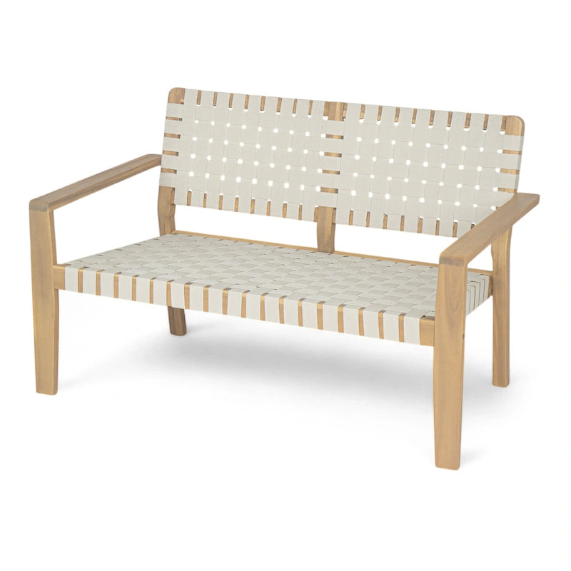 Christopher Knight Home - Causeuse d'extérieur en bois d'acacia Hilary avec corde tressée, canapé 2 places