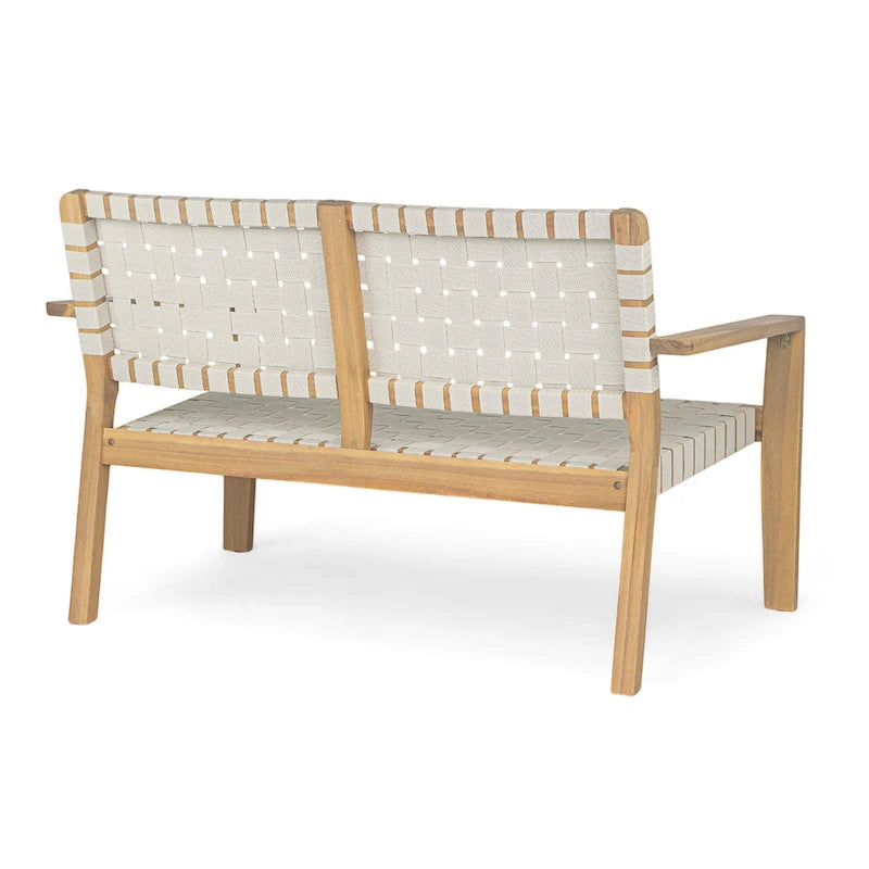 Christopher Knight Home - Causeuse d'extérieur en bois d'acacia Hilary avec corde tressée, canapé 2 places