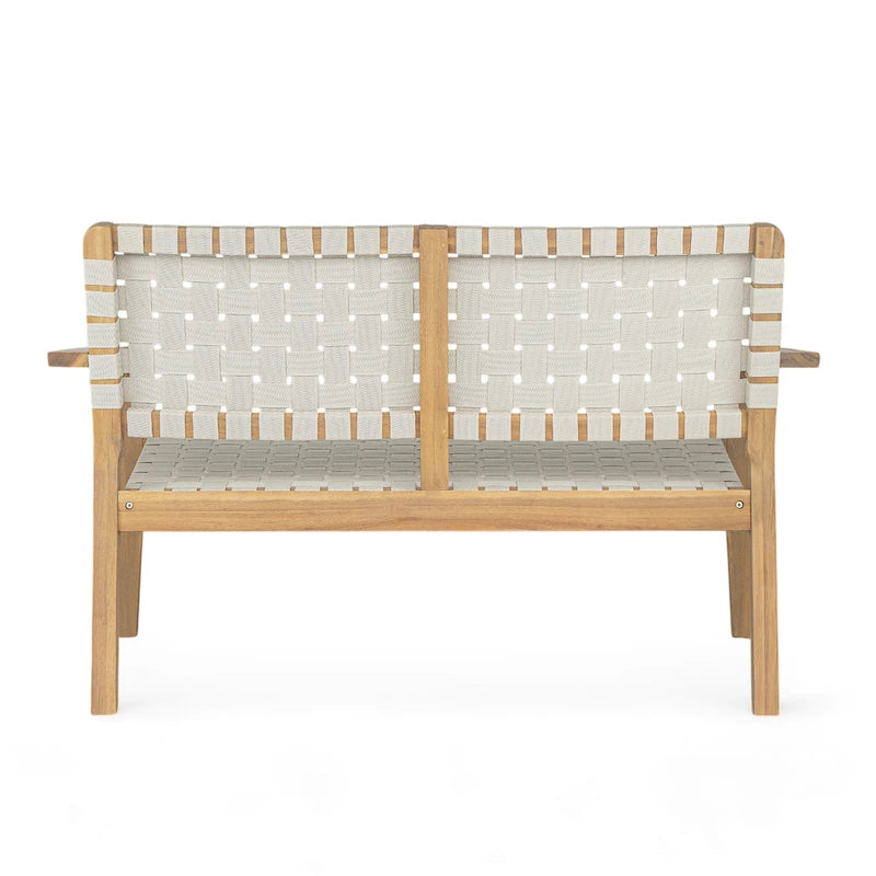 Christopher Knight Home - Causeuse d'extérieur en bois d'acacia Hilary avec corde tressée, canapé 2 places