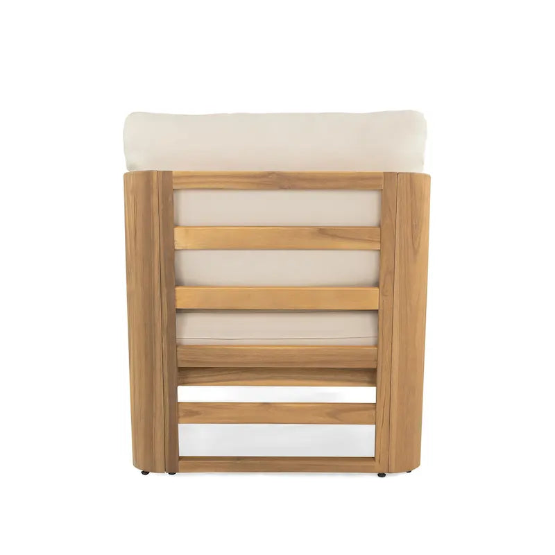 Fauteuil de club en bois et textilène Lenrn avec cadre en acacia et coussins résistants à l'eau par Christopher Knight Home