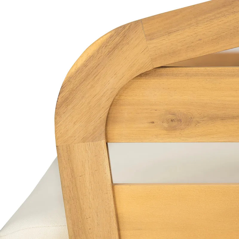 Fauteuil de club en bois et textilène Lenrn avec cadre en acacia et coussins résistants à l'eau par Christopher Knight Home