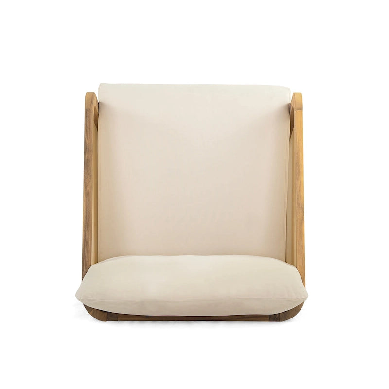 Fauteuil de club en bois et textilène Lenrn avec cadre en acacia et coussins résistants à l'eau par Christopher Knight Home