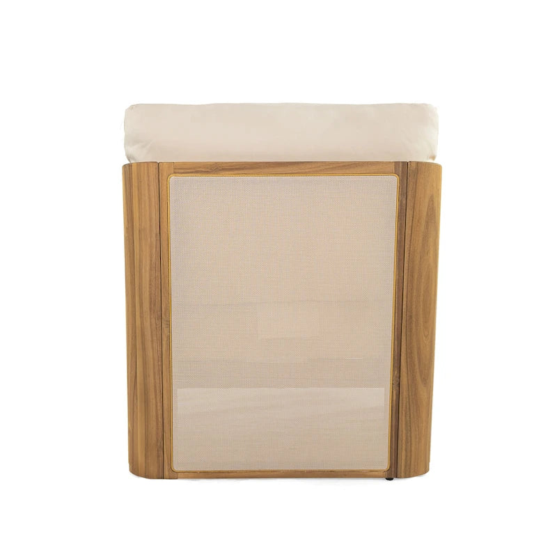 Fauteuil de club en bois et textilène Lenrn avec cadre en acacia et coussins résistants à l'eau par Christopher Knight Home