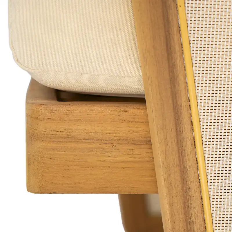 Fauteuil de club en bois et textilène Lenrn avec cadre en acacia et coussins résistants à l'eau par Christopher Knight Home