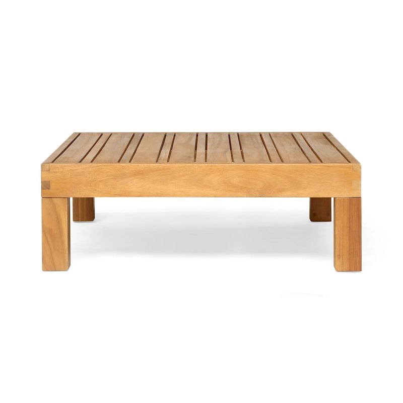 Ensemble de canapé d'angle en acacia Oana Outdoor 5 places en forme de V de style milieu du siècle avec fauteuil club par Christopher Knight Home