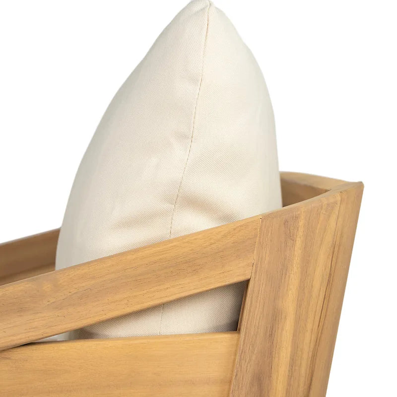 Ensemble de canapé d'angle en acacia Oana Outdoor 5 places en forme de V de style milieu du siècle avec fauteuil club par Christopher Knight Home