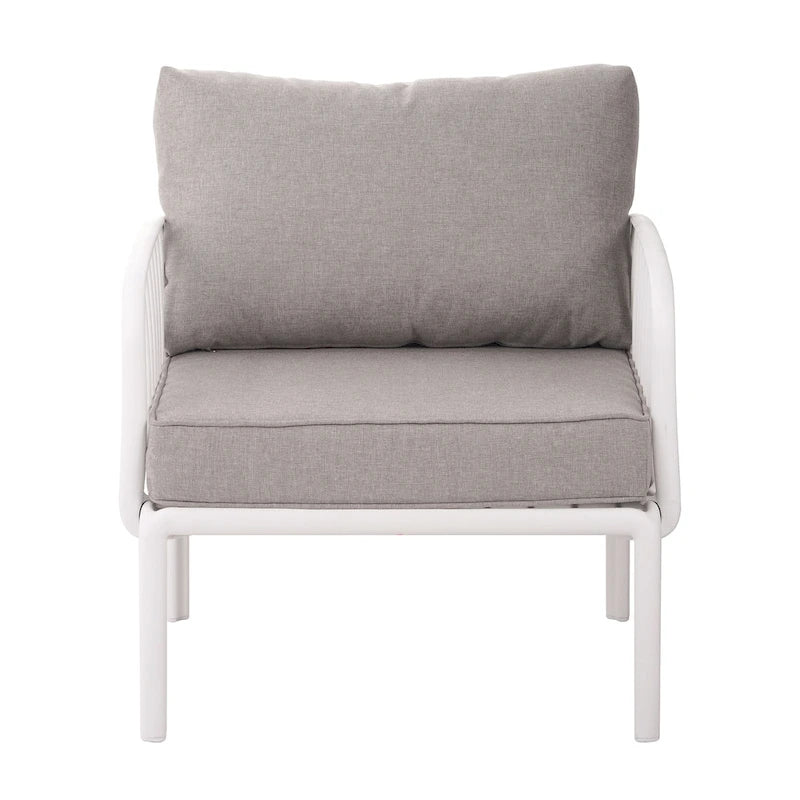Christopher Knight Home - Ensemble de patio extérieur Ashton 4 pièces avec sièges profonds modulaires et table basse, conception résistante aux intempéries