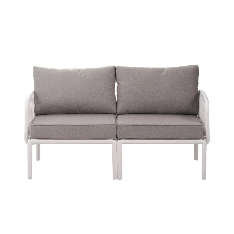 Christopher Knight Home - Ensemble de patio extérieur Ashton 4 pièces avec sièges profonds modulaires et table basse, conception résistante aux intempéries