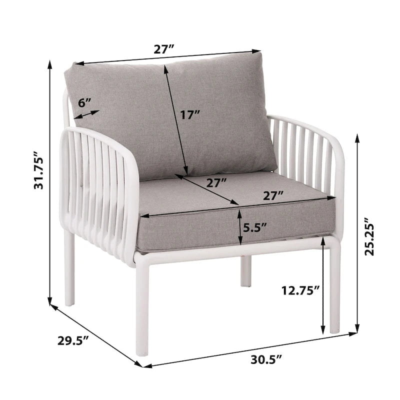 Christopher Knight Home - Ensemble de patio extérieur Ashton 4 pièces avec sièges profonds modulaires et table basse, conception résistante aux intempéries