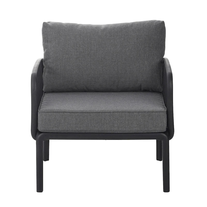 Christopher Knight Home - Ensemble de patio extérieur Ashton 4 pièces avec sièges profonds modulaires et table basse, conception résistante aux intempéries