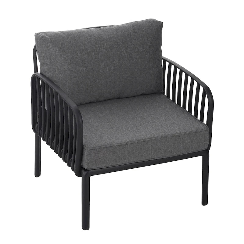 Christopher Knight Home - Ensemble de patio extérieur Ashton 4 pièces avec sièges profonds modulaires et table basse, conception résistante aux intempéries