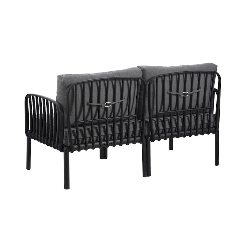 Christopher Knight Home - Ensemble de patio extérieur Ashton 4 pièces avec sièges profonds modulaires et table basse, conception résistante aux intempéries