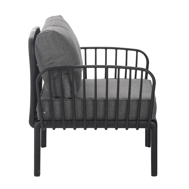 Christopher Knight Home - Ensemble de patio extérieur Ashton 4 pièces avec sièges profonds modulaires et table basse, conception résistante aux intempéries