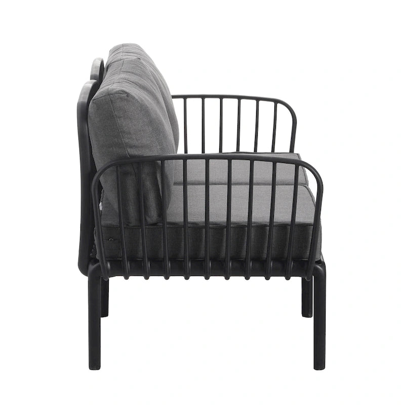 Christopher Knight Home - Ensemble de patio extérieur Ashton 4 pièces avec sièges profonds modulaires et table basse, conception résistante aux intempéries