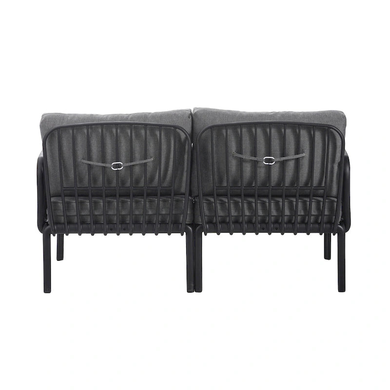 Christopher Knight Home - Ensemble de patio extérieur Ashton 4 pièces avec sièges profonds modulaires et table basse, conception résistante aux intempéries