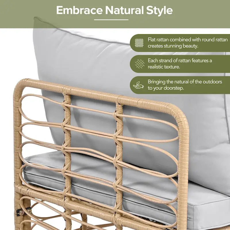 Ensemble de canapé d'angle de jardin moderne Tayla par GDFStudio