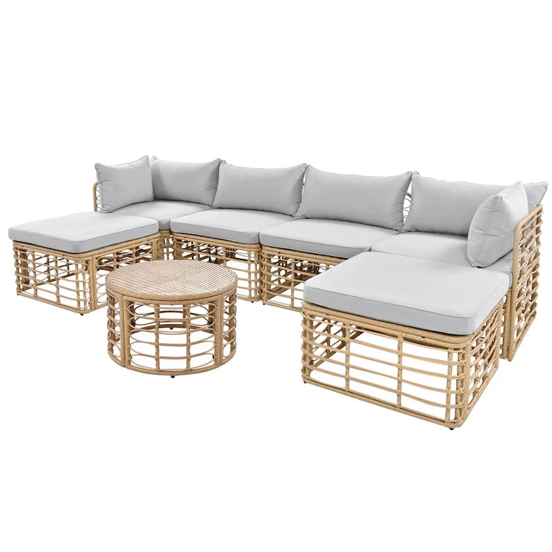 Ensemble de canapé d'angle de jardin moderne Tayla par GDFStudio