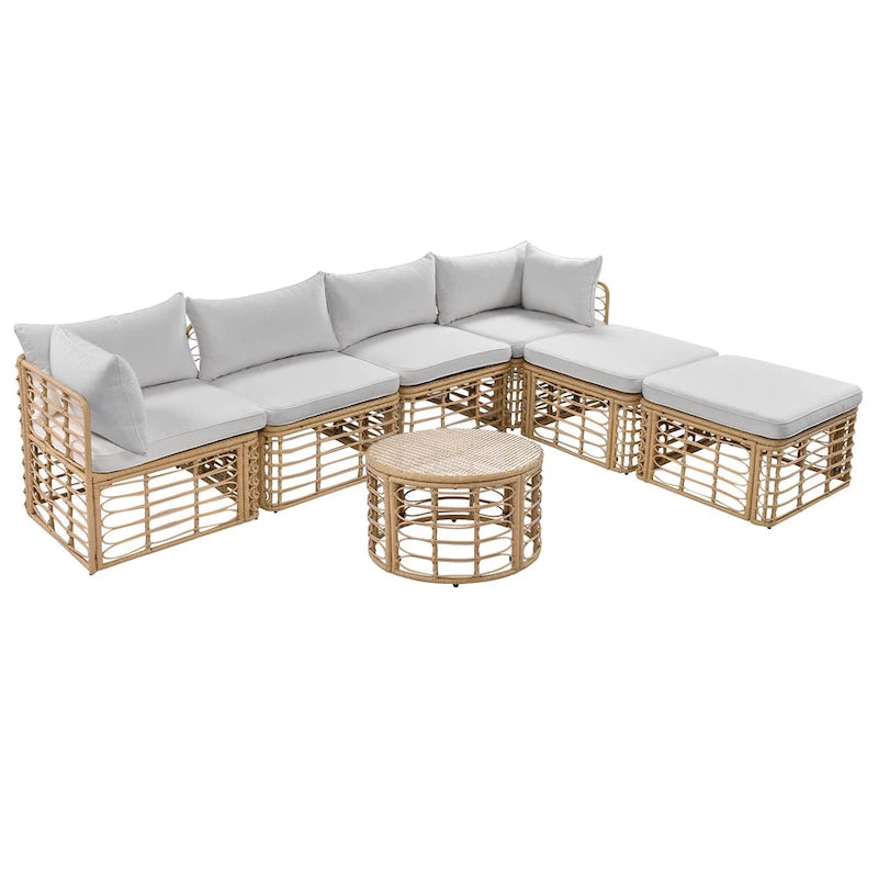Ensemble de canapé d'angle de jardin moderne Tayla par GDFStudio