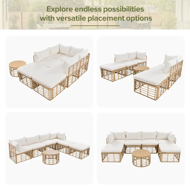 Ensemble de canapé d'angle de jardin moderne Tayla par GDFStudio