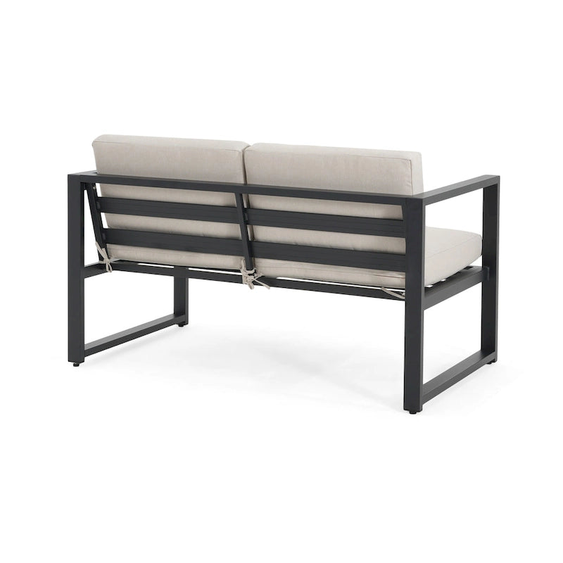 Christopher Knight Home - Ensemble de conversation de patio en aluminium 4 pièces NAVAN