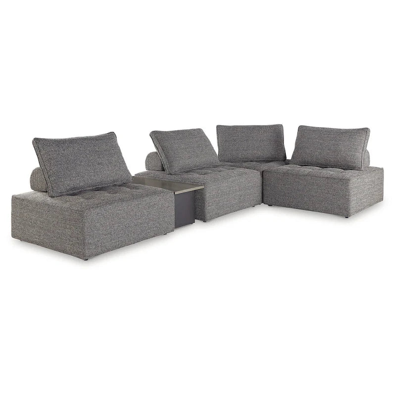 Signature Design by Ashley Bree Zee Gray - Sectionnel d'extérieur 5 pièces - 114 L x 76 P x 35 H