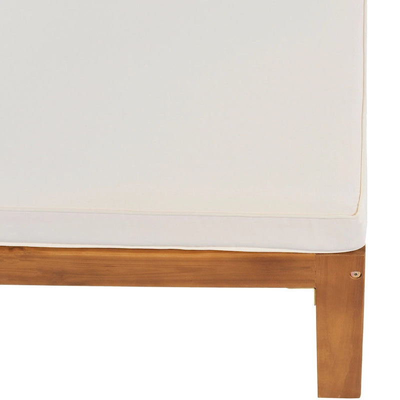Ensemble de canapés de jardin modulables 5 pièces en bois massif avec table basse et coussins