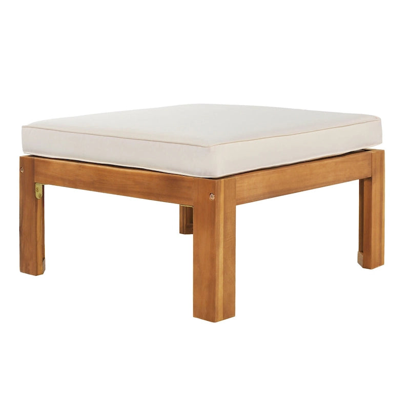 Ensemble de canapés de jardin modulables 5 pièces en bois massif avec table basse et coussins