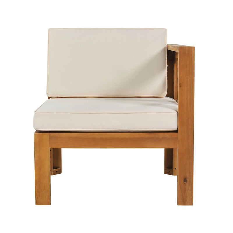 Ensemble de canapés de jardin modulables 5 pièces en bois massif avec table basse et coussins