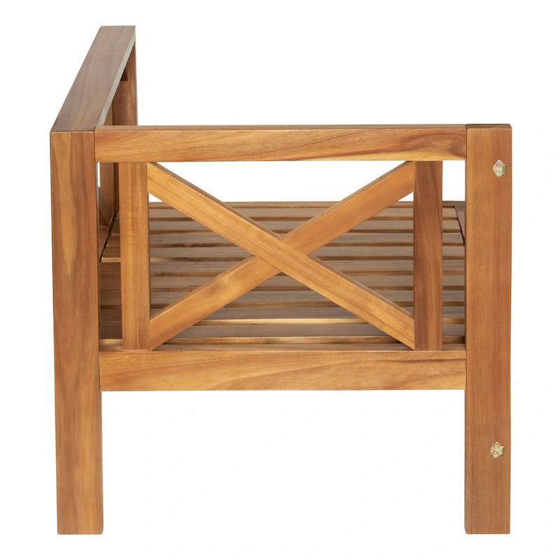 Ensemble de canapés de jardin modulables 5 pièces en bois massif avec table basse et coussins