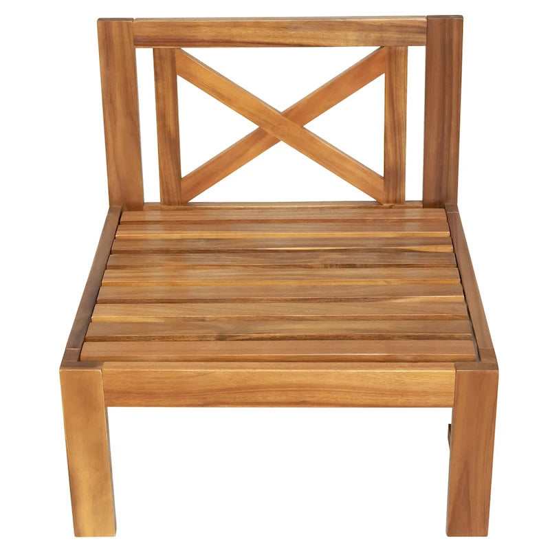 Ensemble de canapés de jardin modulables 5 pièces en bois massif avec table basse et coussins
