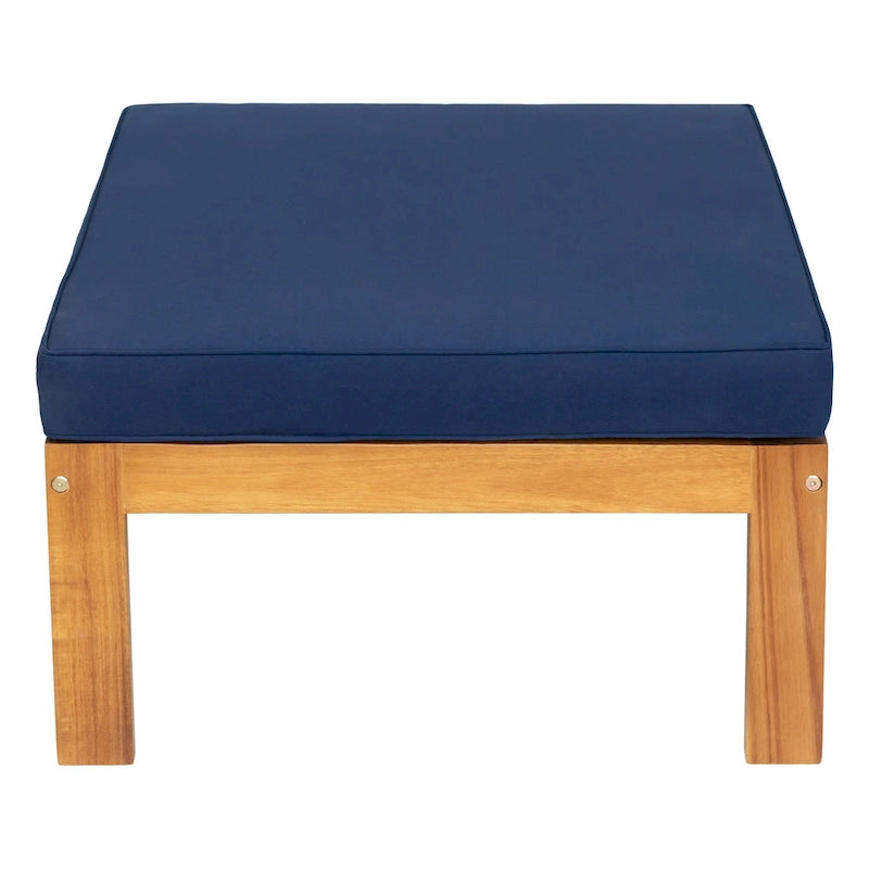 Ensemble de canapés de jardin modulables 5 pièces en bois massif avec table basse et coussins