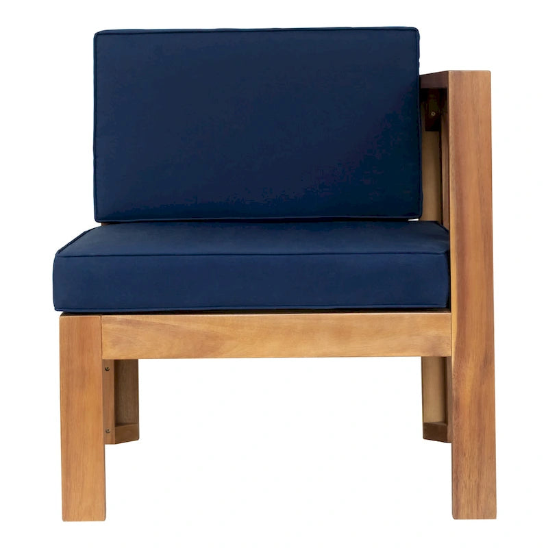 Ensemble de canapés de jardin modulables 5 pièces en bois massif avec table basse et coussins