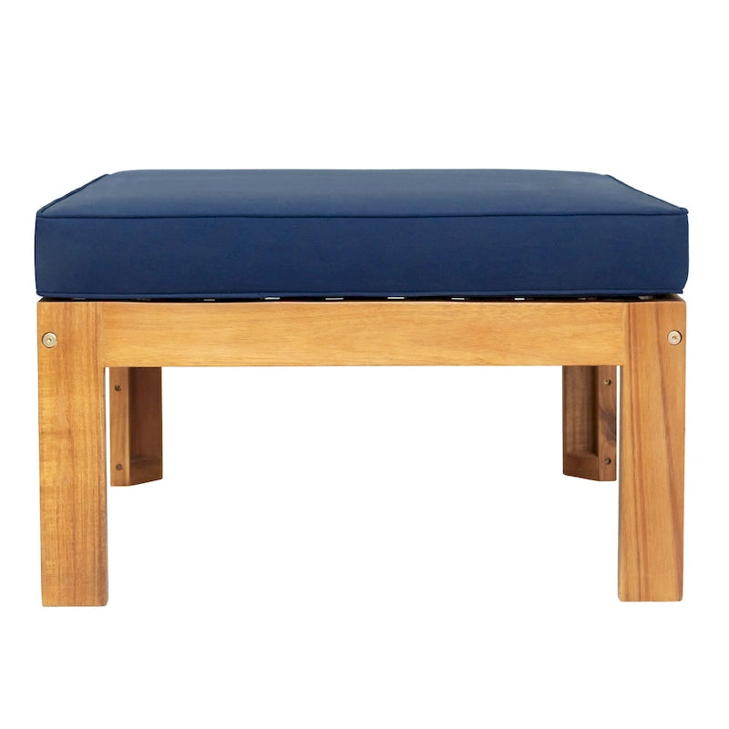 Ensemble de canapés de jardin modulables 5 pièces en bois massif avec table basse et coussins