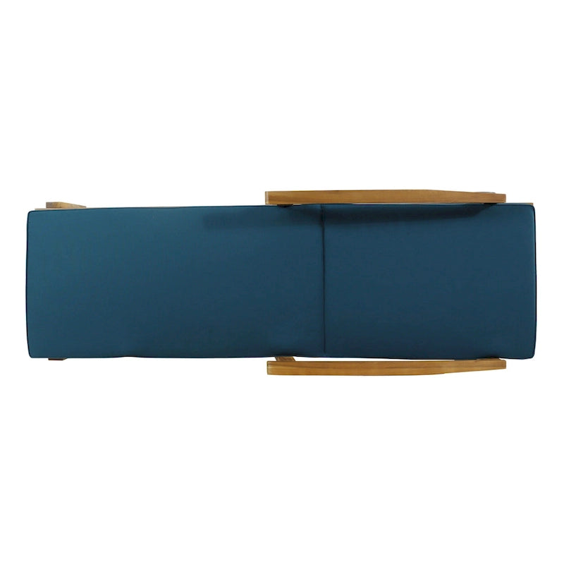 Chaise longue de jardin en bois à roulettes, transat inclinable à dossier réglable pour piscine et terrasse.