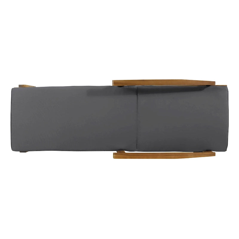 Chaise longue de jardin en bois à roulettes, transat inclinable à dossier réglable pour piscine et terrasse.