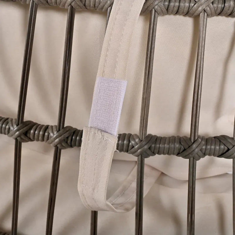 Fauteuil Œuf Pivotant en Rotin pour Patio Extérieur avec Fonction Bascule