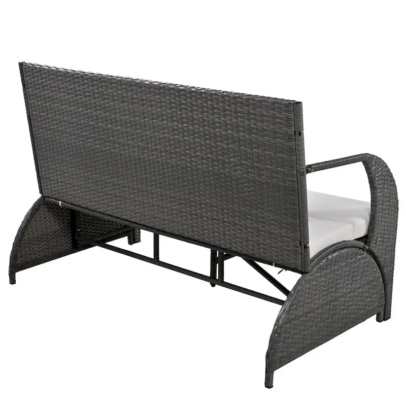 Canapé en rotin polyvalent pour terrasse extérieure, convertible en salle à manger 4 places