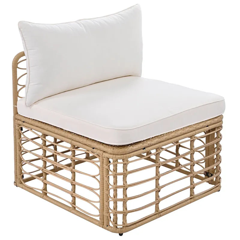 Ensemble de mobilier de jardin en rotin 7 pièces avec coussins et table basse