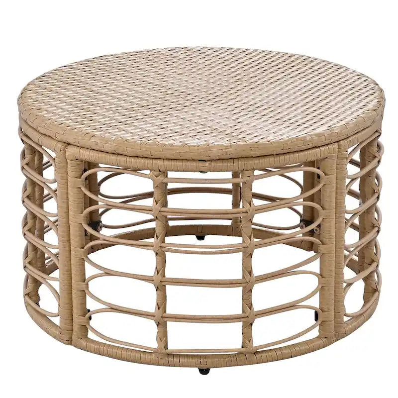 Ensemble de mobilier de jardin en rotin 7 pièces avec coussins et table basse