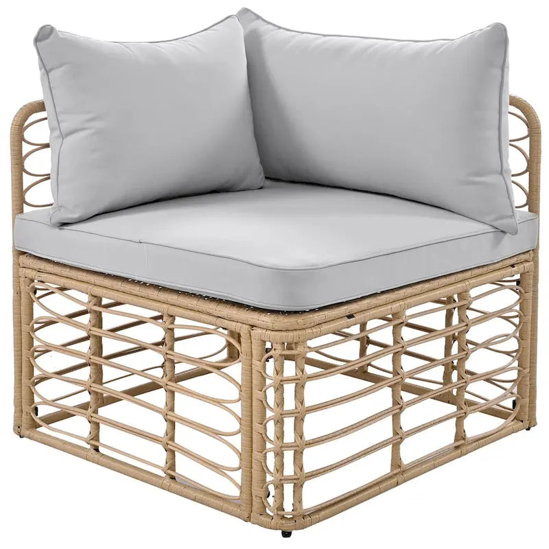 Ensemble de mobilier de jardin en rotin 7 pièces avec coussins et table basse