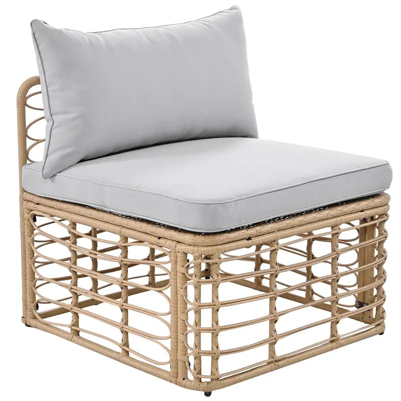 Ensemble de mobilier de jardin en rotin 7 pièces avec coussins et table basse