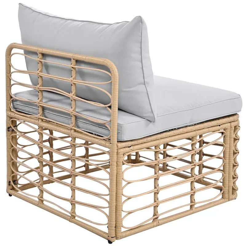 Ensemble de mobilier de jardin en rotin 7 pièces avec coussins et table basse