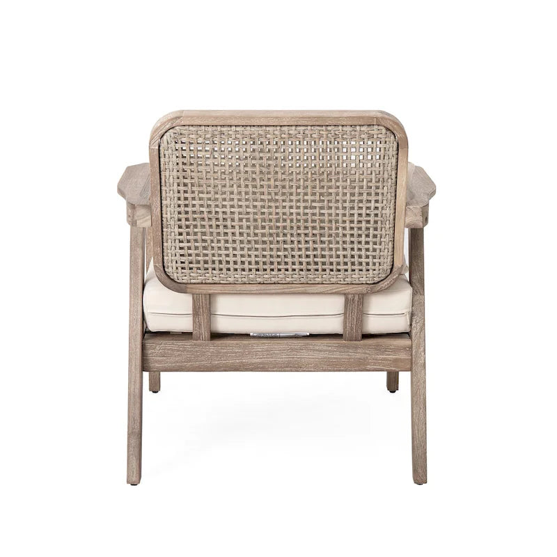 (LOT DE 2) Fauteuils de jardin en acacia, Mobilier de jardin, Coussins épais imperméables et profonds