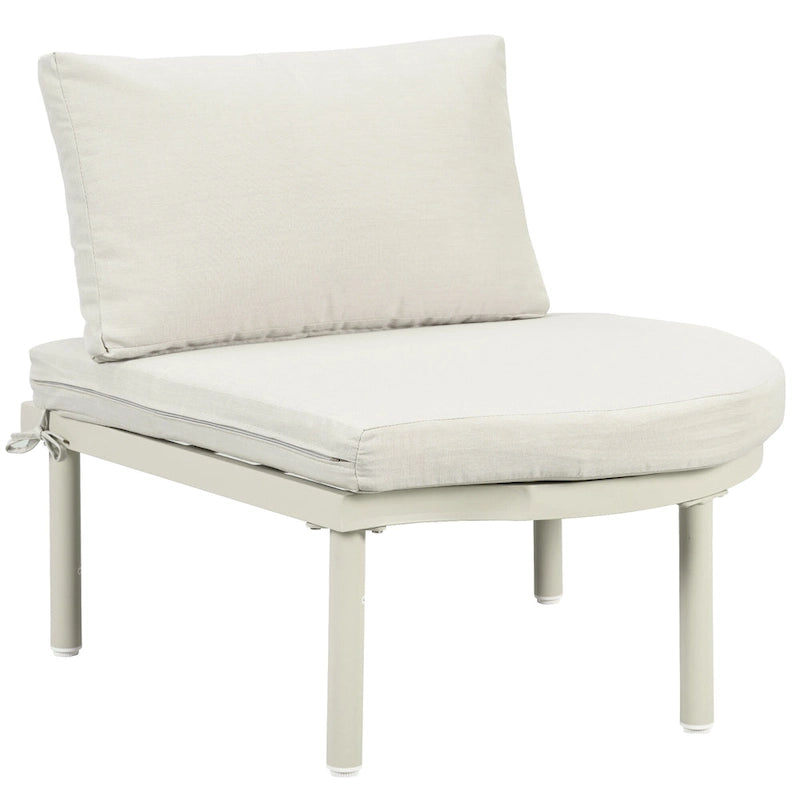 Élégant ensemble de canapé de terrasse modulaire demi-lune 8 pièces avec tables basses à niveaux